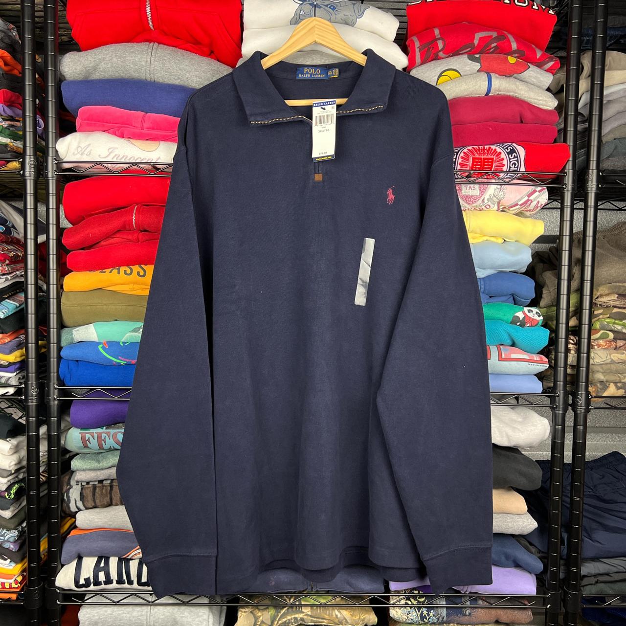 Men’s Polo Ralph Lauren Navy Blue Quarter zip... - Depop