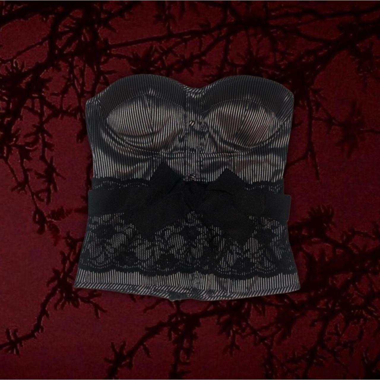 vintage charlotte russe lace corset top. fits sizes... - Depop