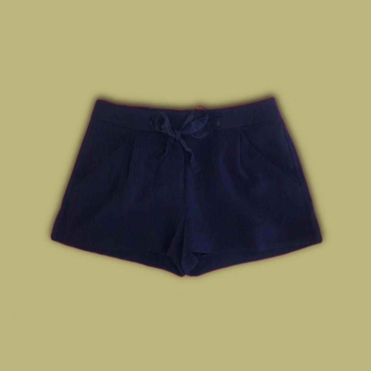 Wilfred dark blue/navy shorts with silk ribbon. size... - Depop