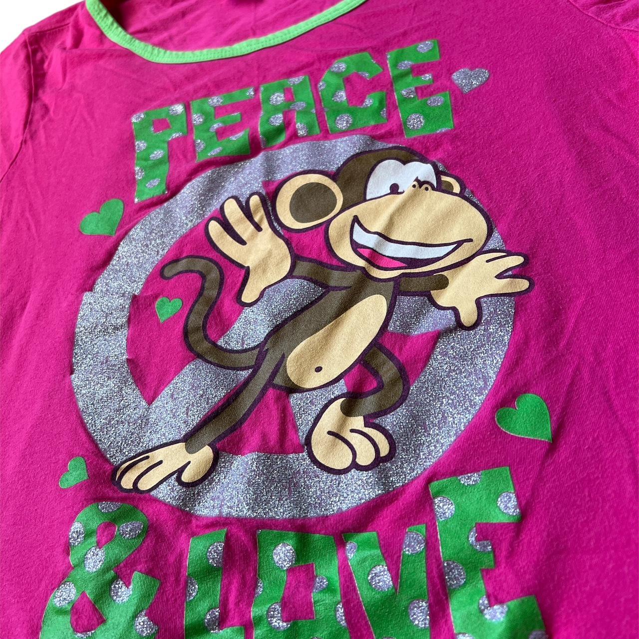 Bobby Jack Women's Pink and Green T-shirt | Depop