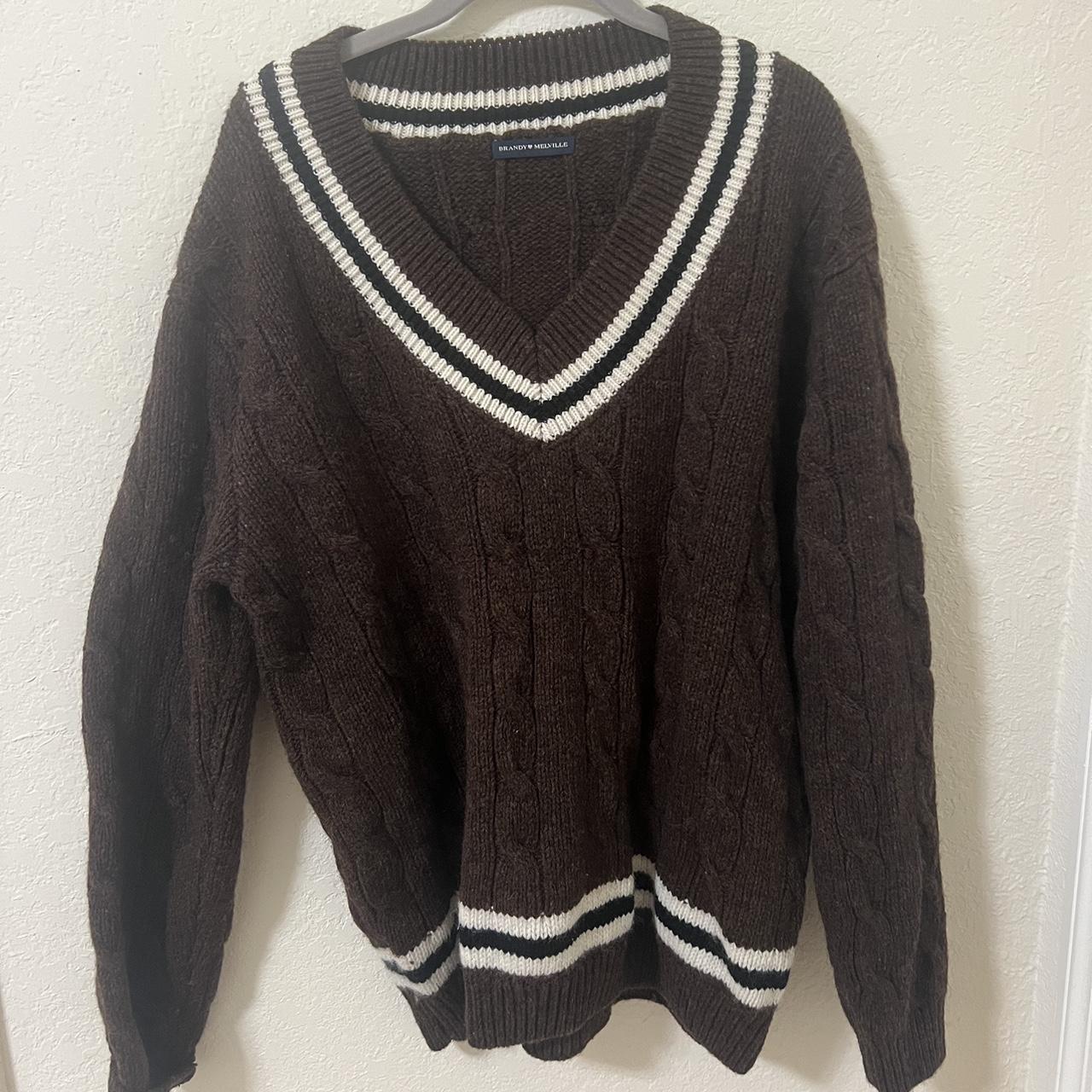 brandy melville brown oversized sweater made of... Depop
