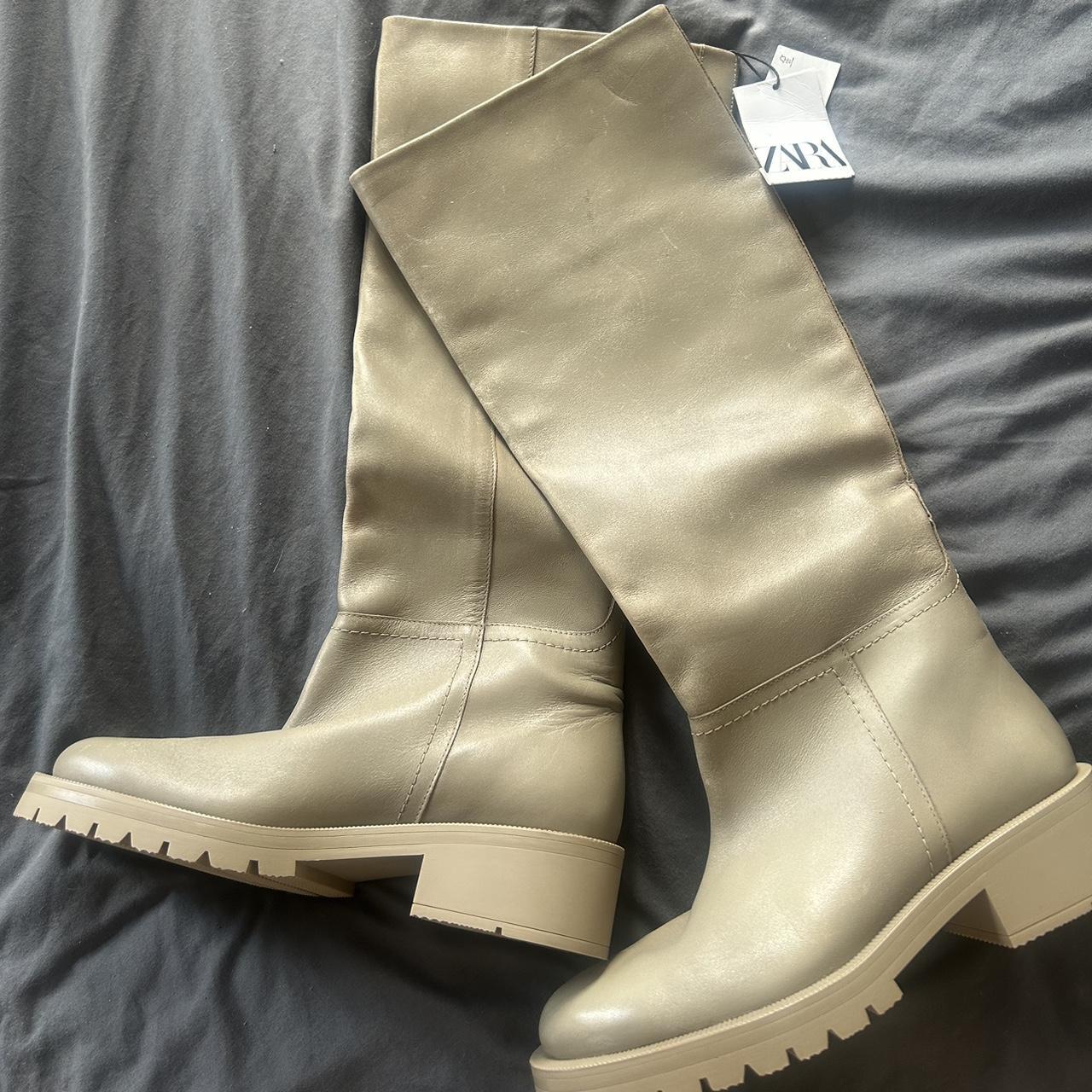 Zara nude leather boots , Size 6, Brand new with tags,...