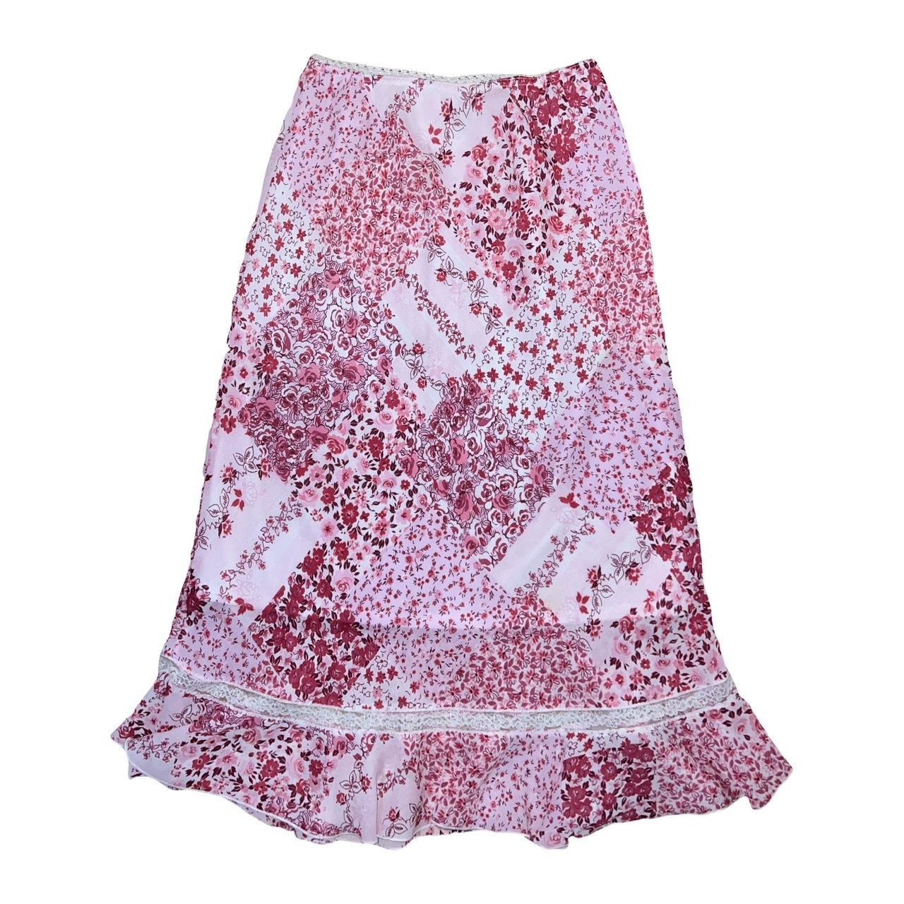 New Look Women's Pink and White Skirt | Depop