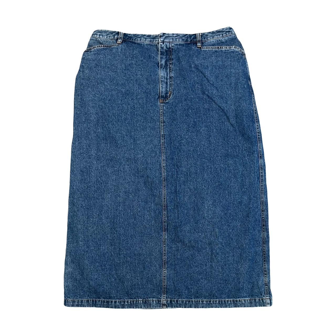 2000s Cherokee Denim Maxi Skirt with Flap Butt... - Depop