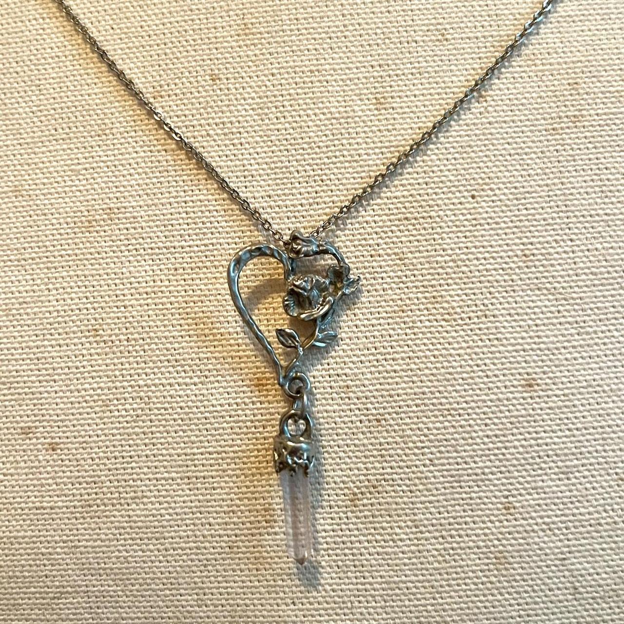 Vintage Heart + Flower Locket Necklace