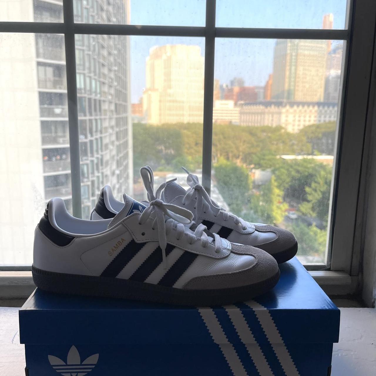 White Samba OG Adidas Shoes •only worn once, in... - Depop