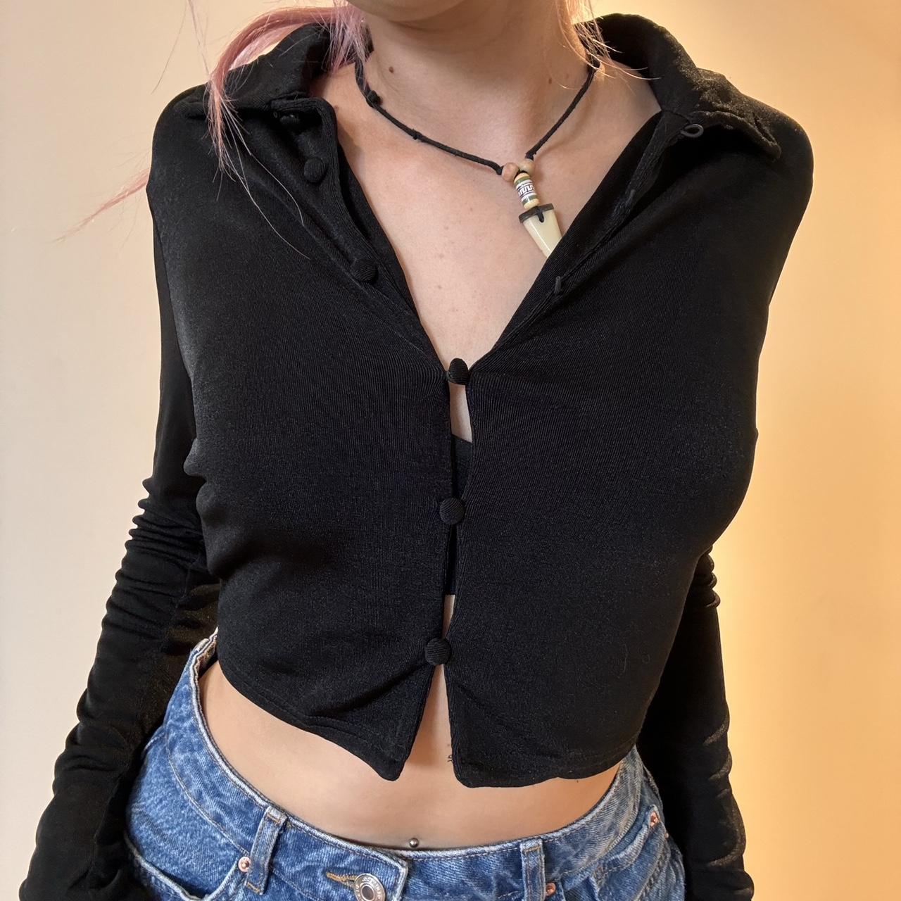 PLEASE MESSAGE BEFORE BUYING!! Black button down... - Depop