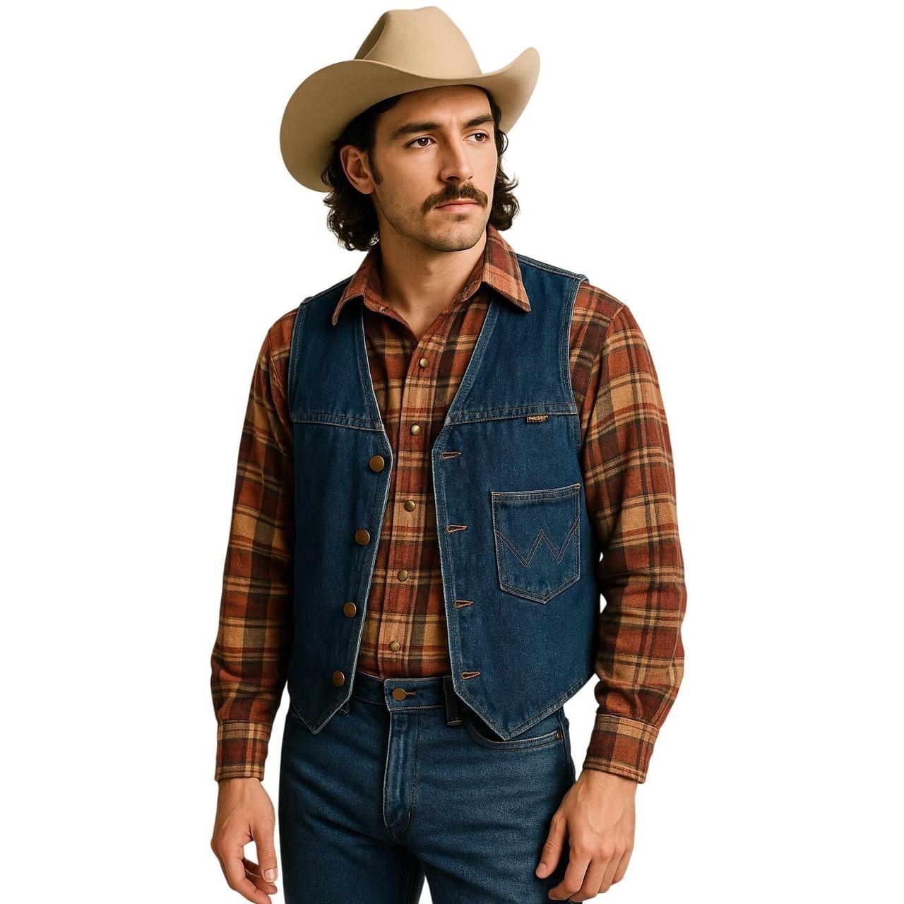 Wrangler Men's Vest - Blue - L – WRANGLER 70s She… - image 1