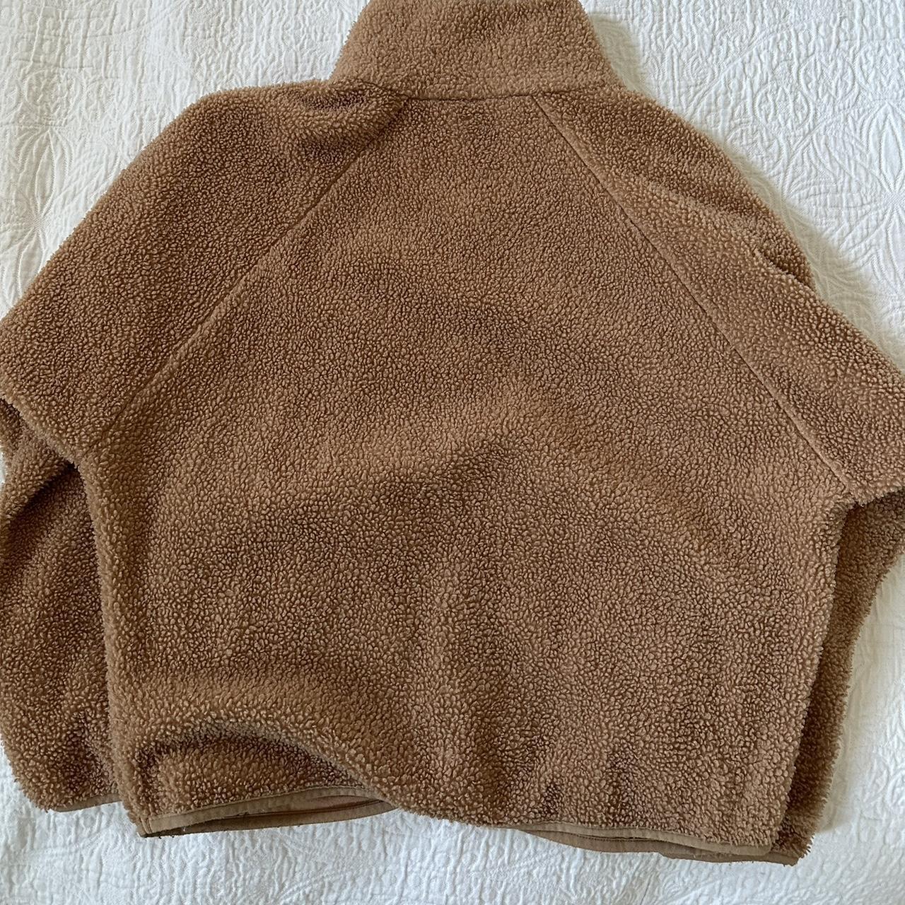 tan sherpa jacket great condition goes with... Depop