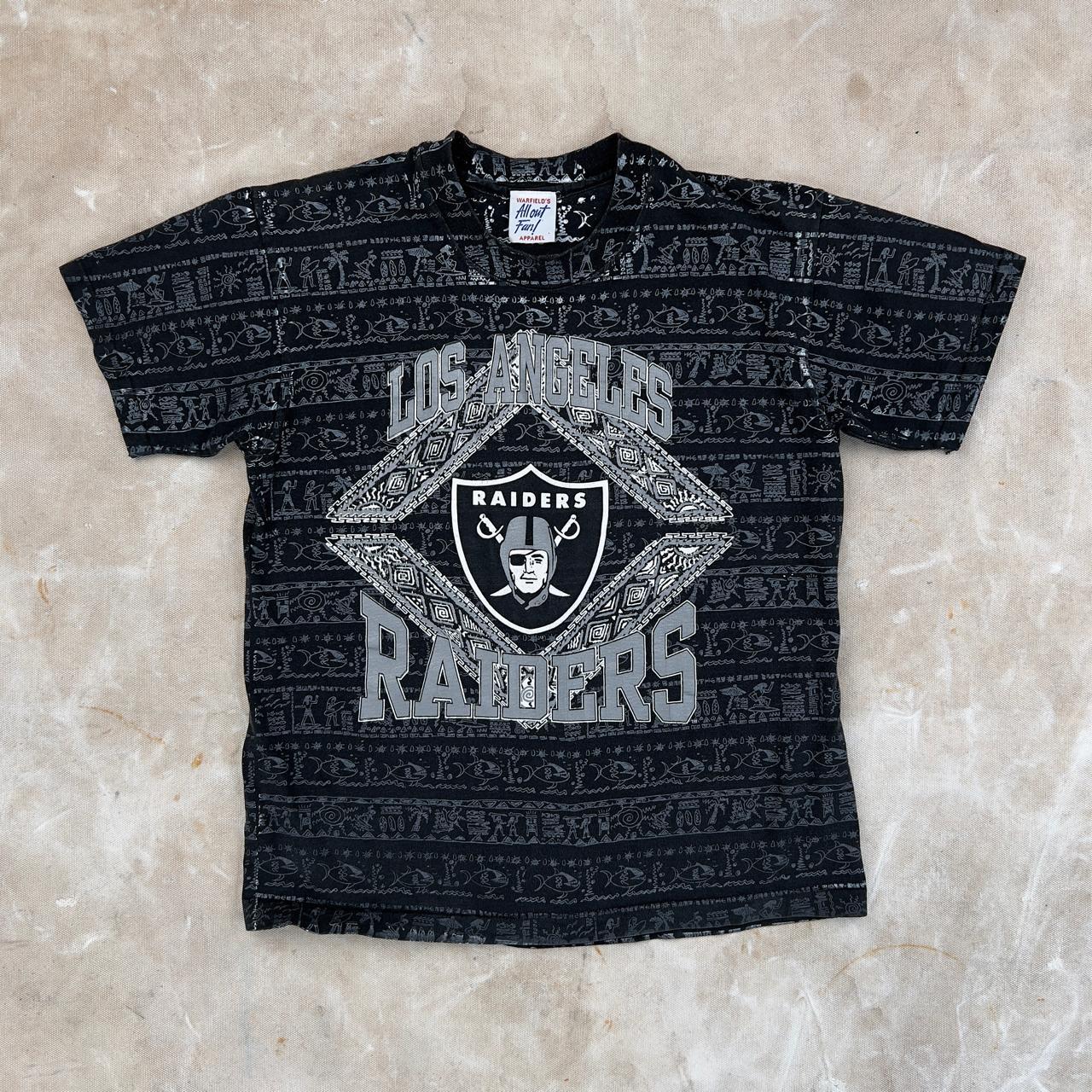 Vintage NFL Los Angeles Raiders Tee Shirt 1990s Medium Made USA