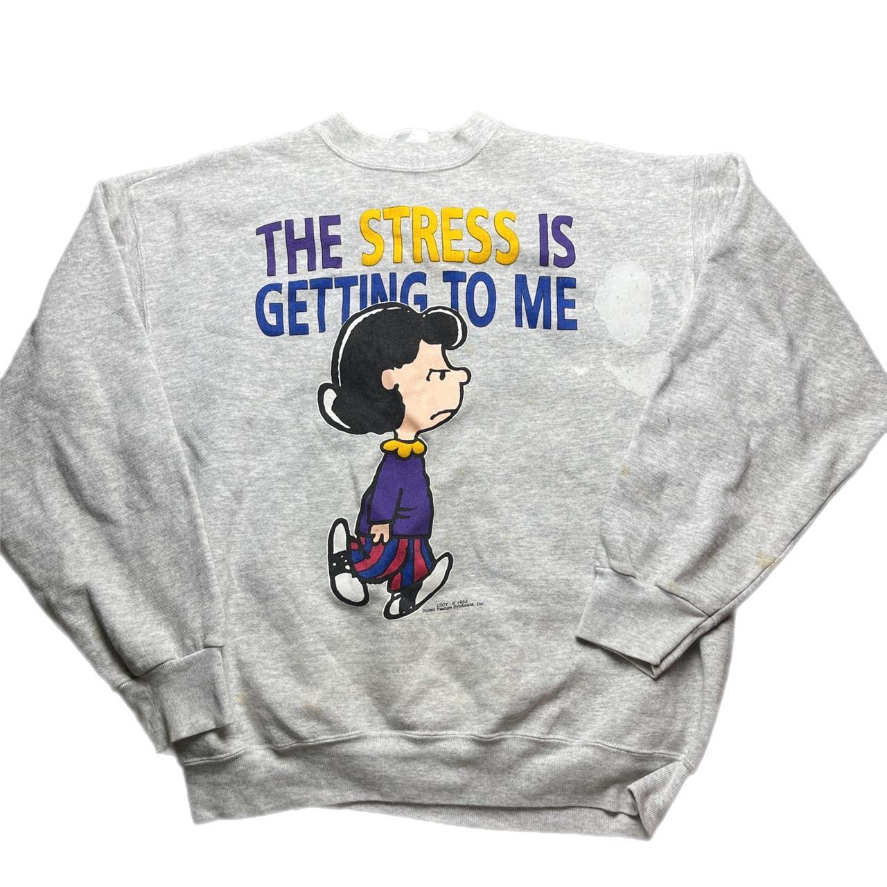 Vintage 90s Peanuts Lucy Stress Sweatshirt Size... Depop