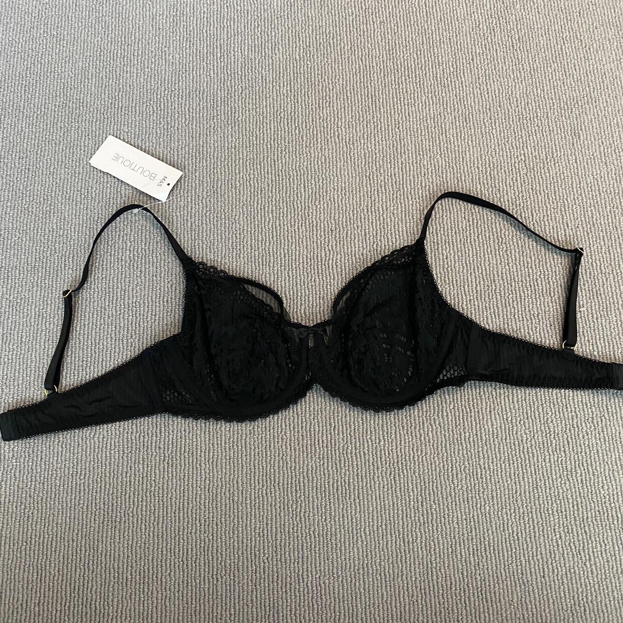 Black lacy Marks and Spencer bra Brand new Size... - Depop