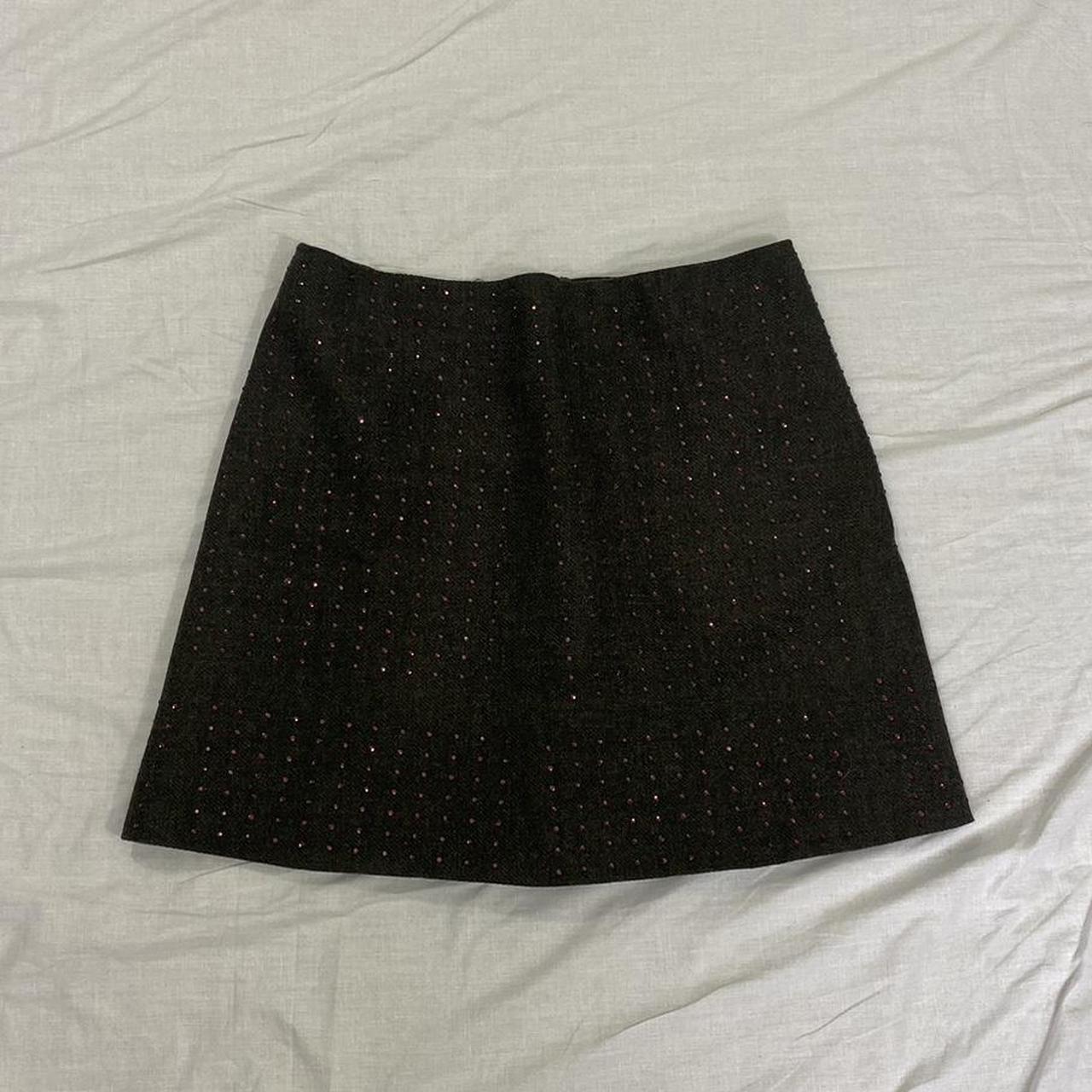 Vintage Miu Miu 90s Diamanté Mini Skirt - pink... - Depop