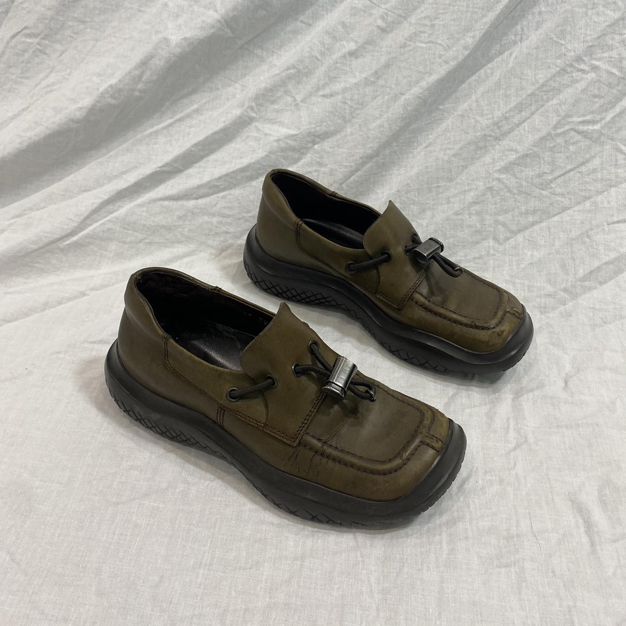 Vintage Prada Sport 90s Khaki Vibram Loafers