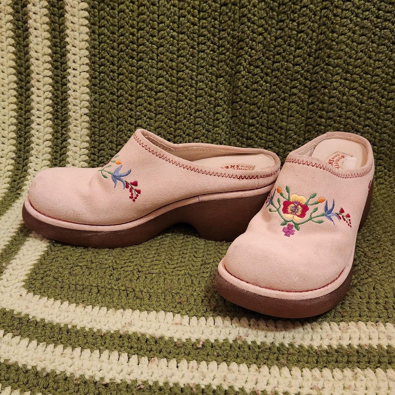 Embroidered clogs hot sale