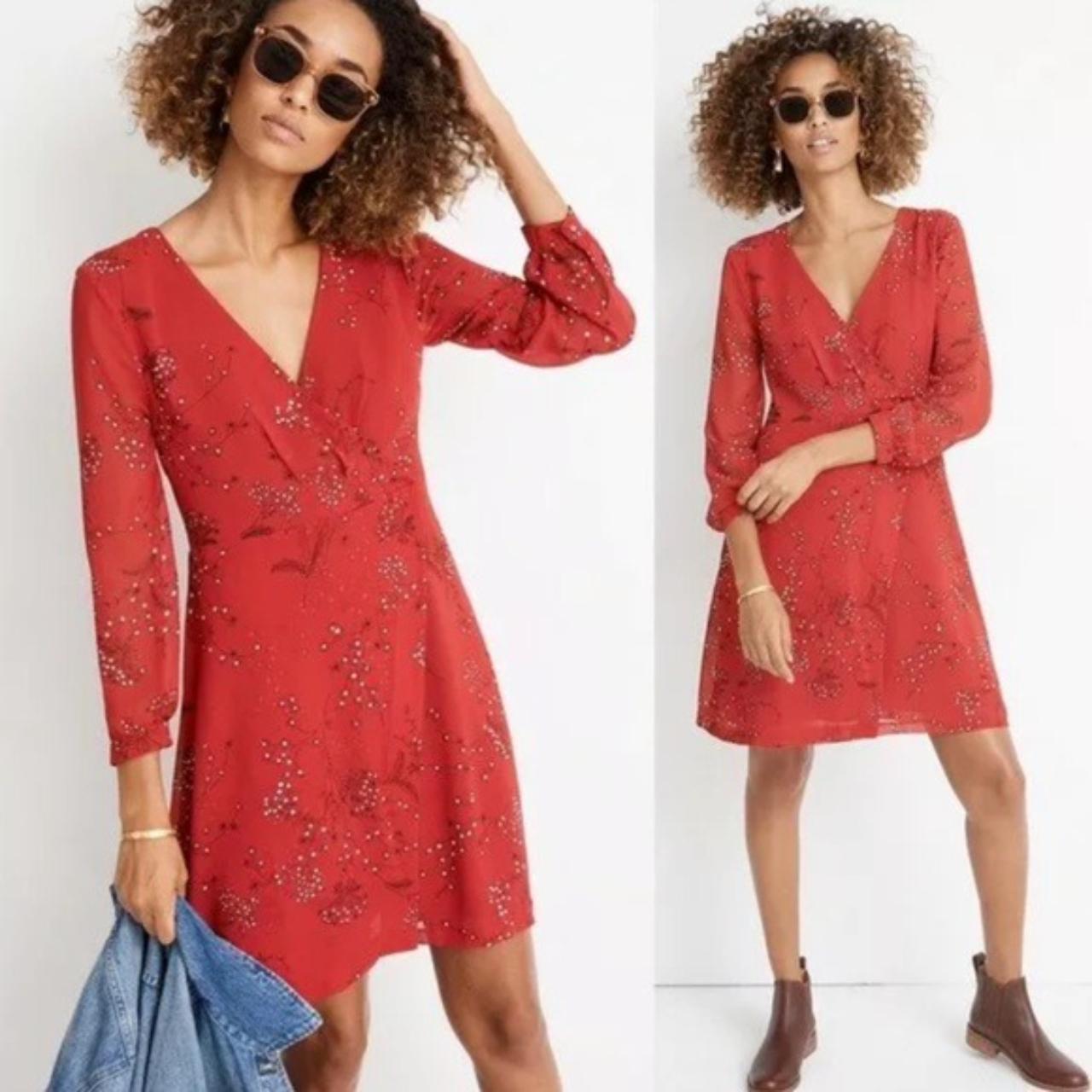 Madewell Hazelwood Wrap-Front Mini good Dress in Windswept Floral