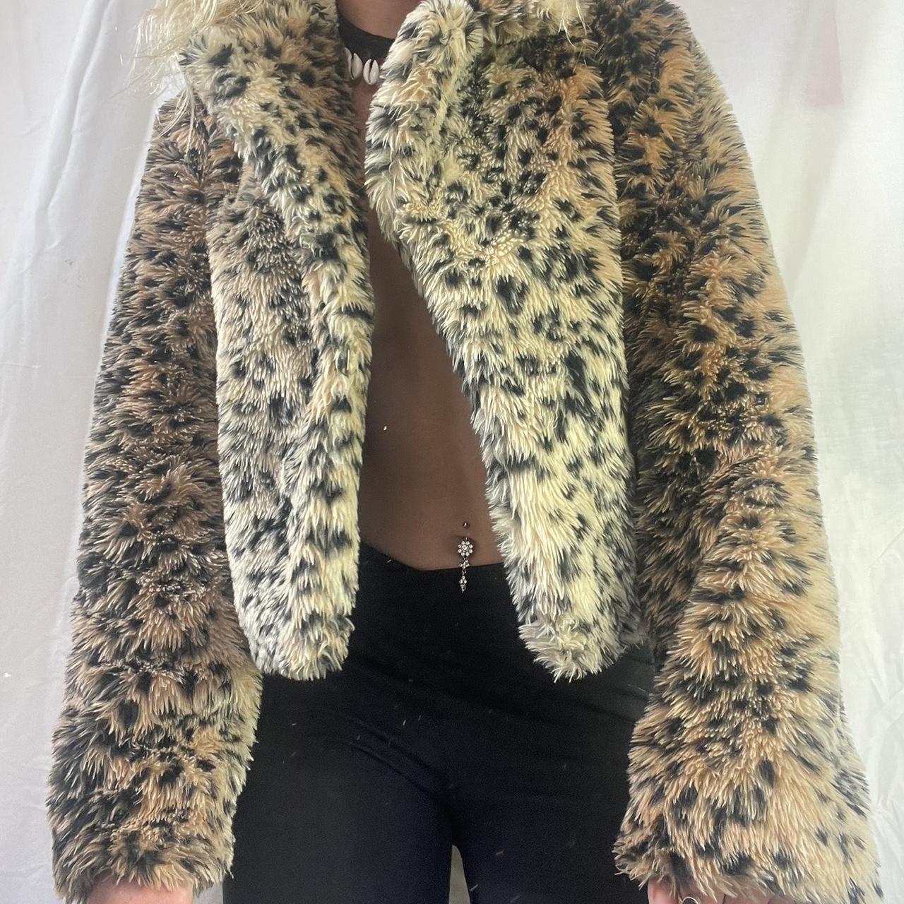 Ghanda leopard furry jacket. ★ In great... - Depop