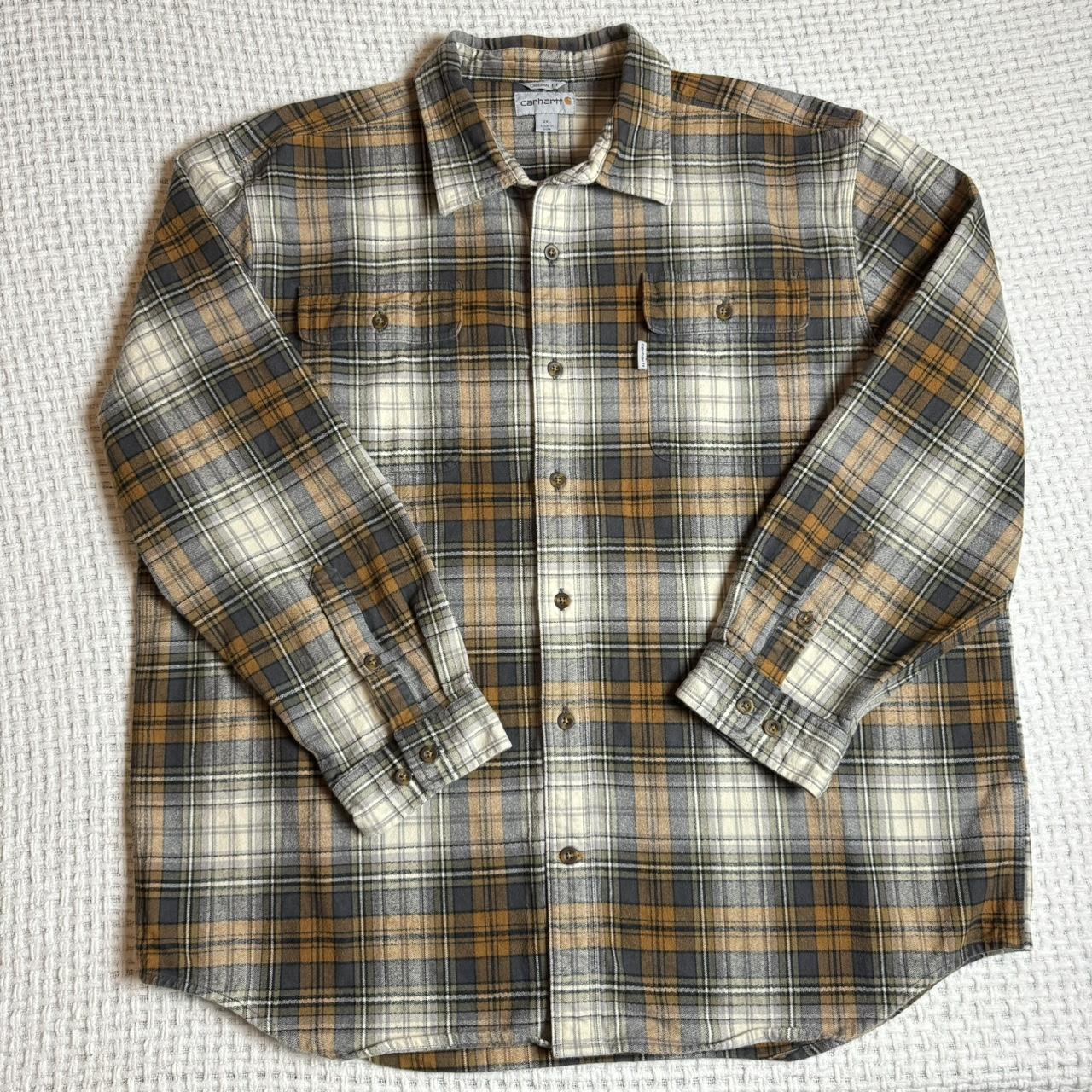 Carhartt men's hubbard plaid hotsell flannel shirt