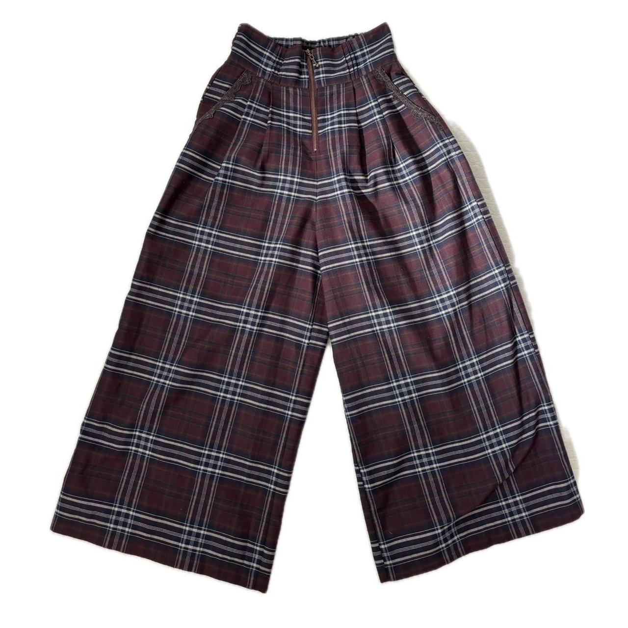 Axes Femme Plaid High Waist Wide Leg Pants Features... Depop