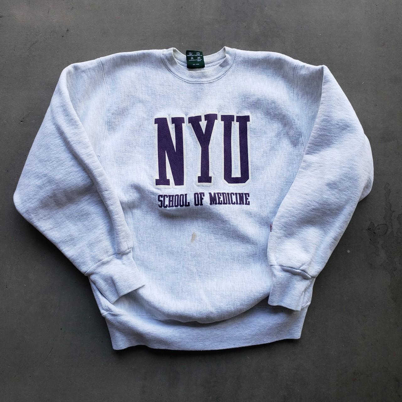 Vintage NYU reverse weave sweatshirt Good worn... - Depop
