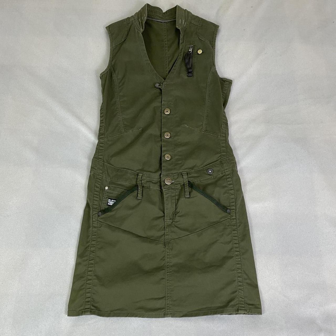 G-Star RAW Women's Khaki and Green Dress | Depop