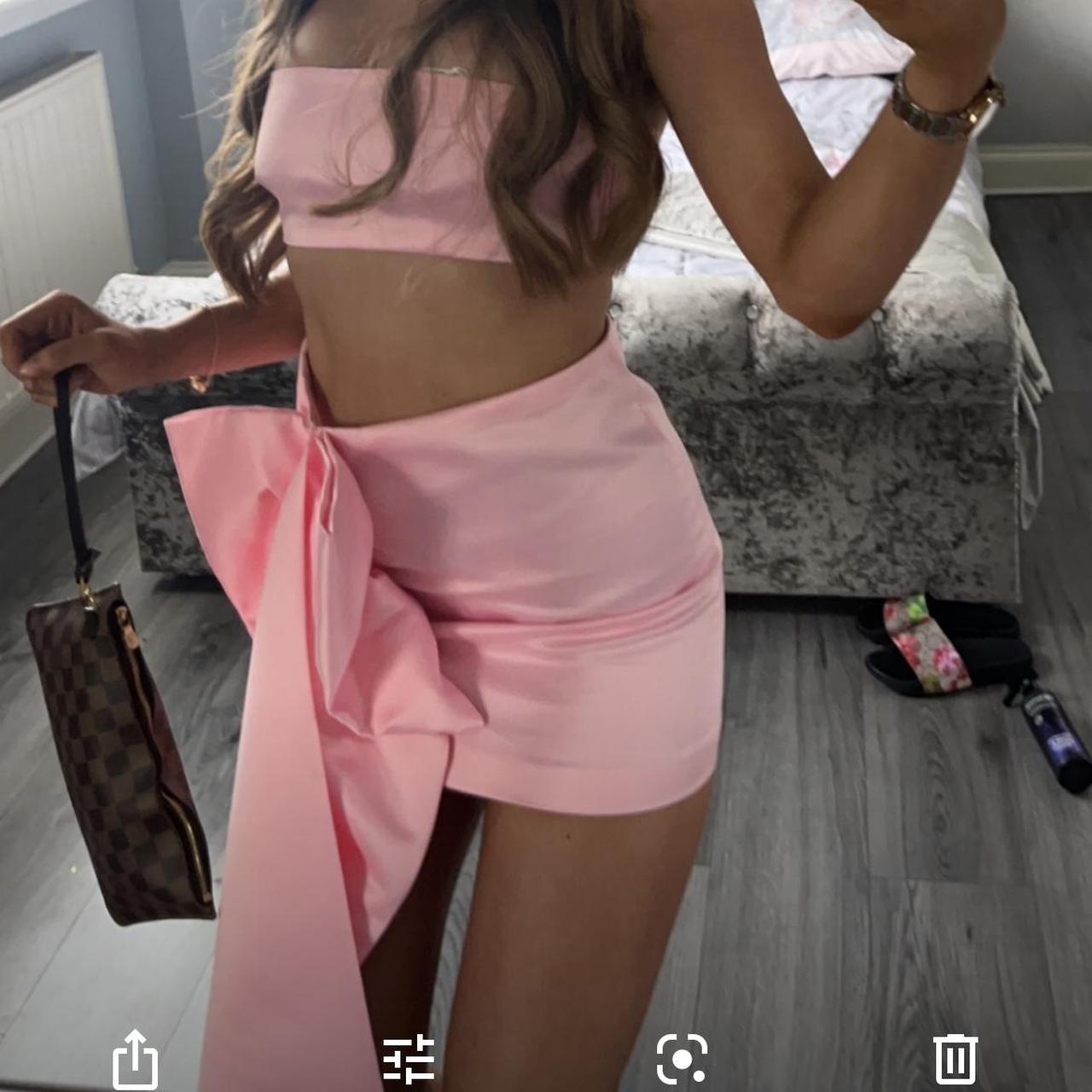 Selling Zara Bow Co Ord In Pink Size Small Would Depop