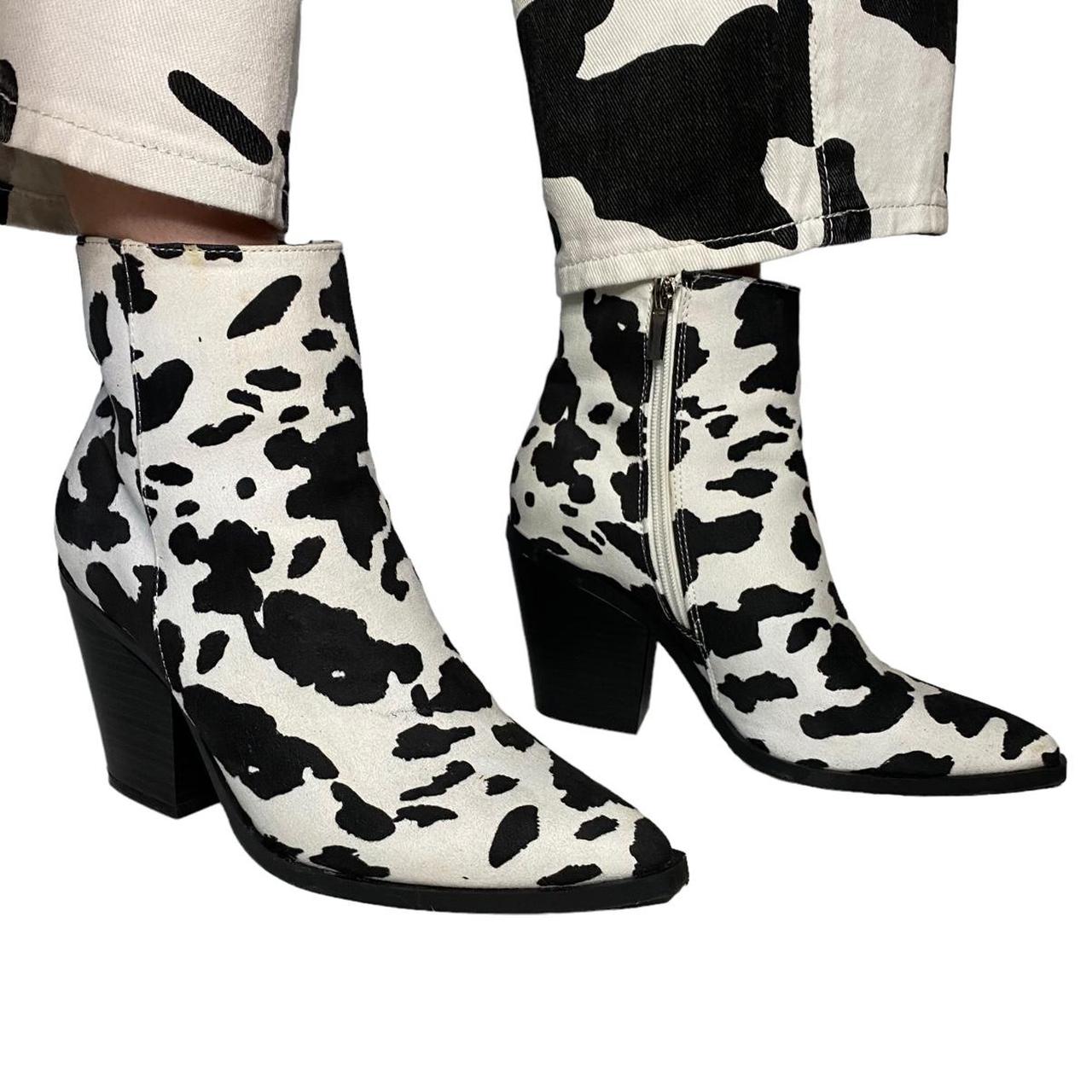 topshop cow print boots