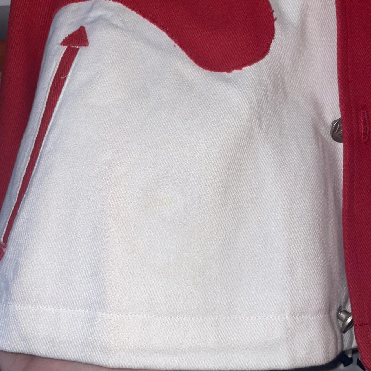 Women's Red and White Jacket Depop