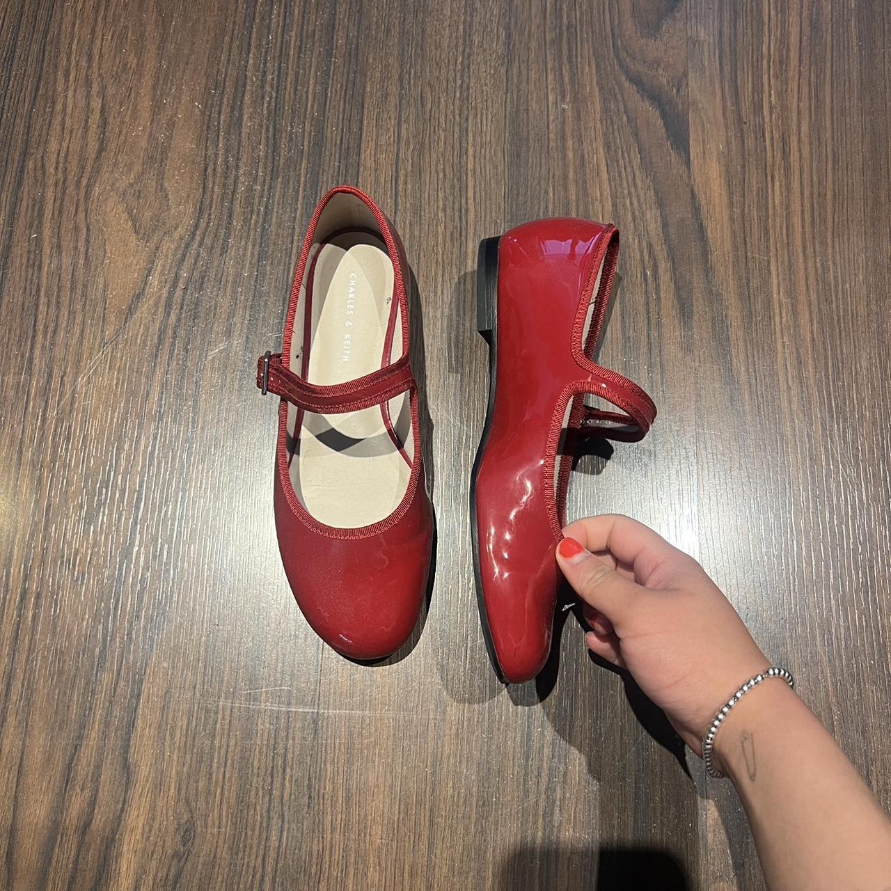 Charles and Keith red ballerinas Size 36 best fits... - Depop