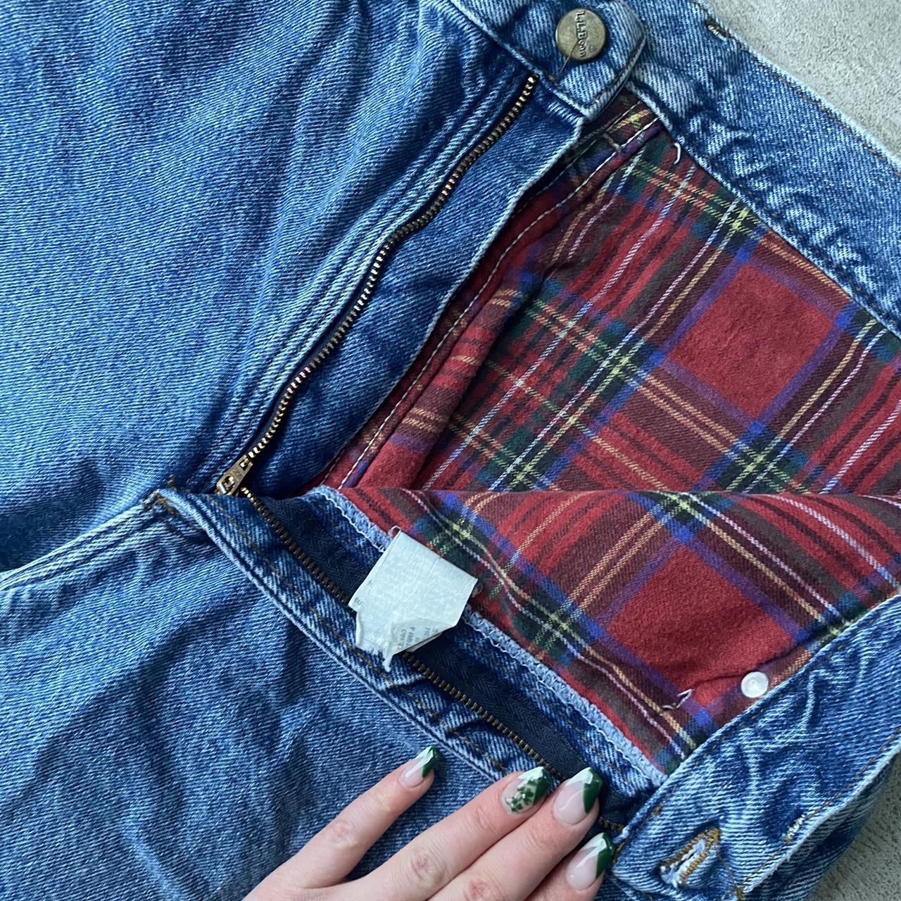 L.L.Bean Women's Red and Blue Jeans | Depop