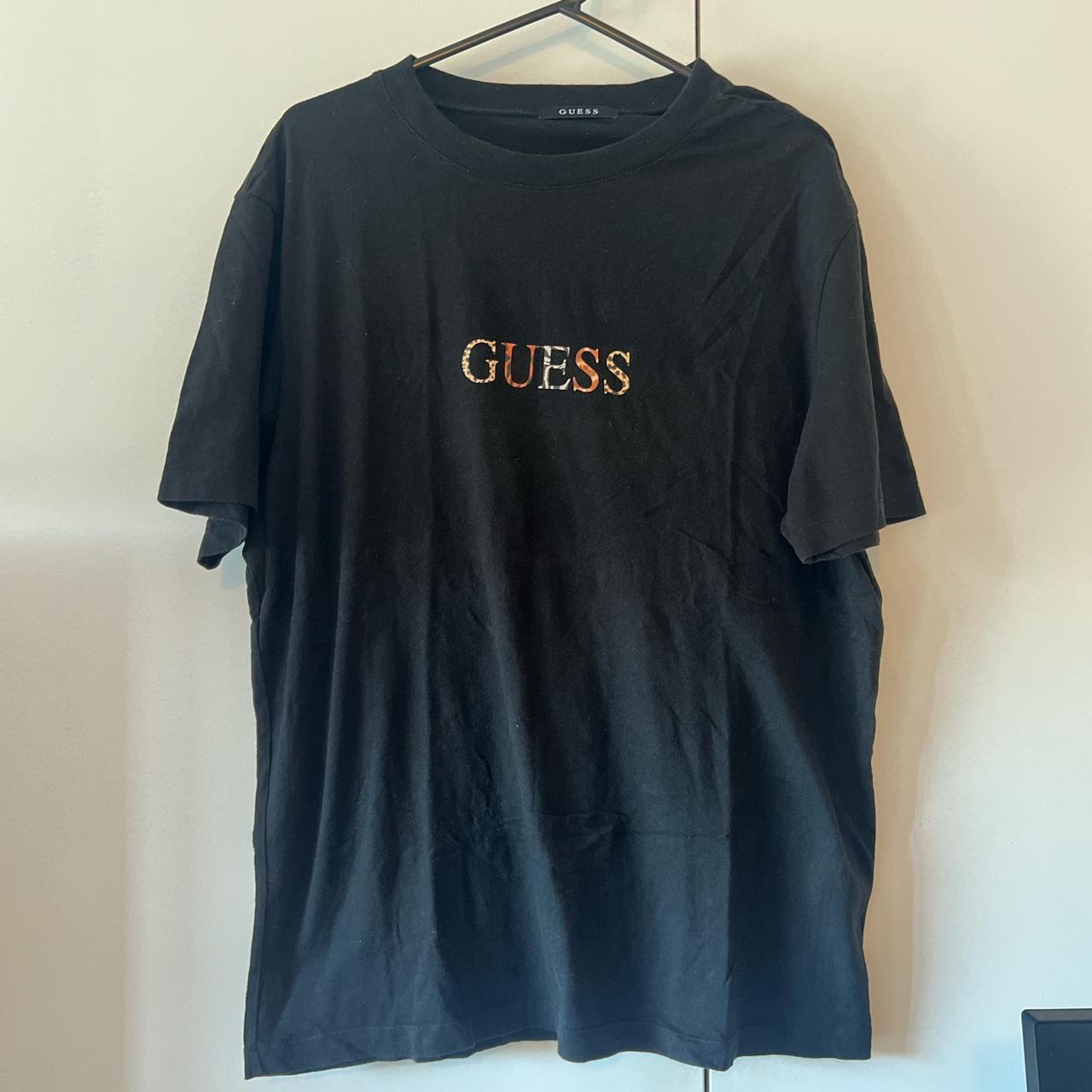 Guess x Atmos Japan black leopard print tee men s