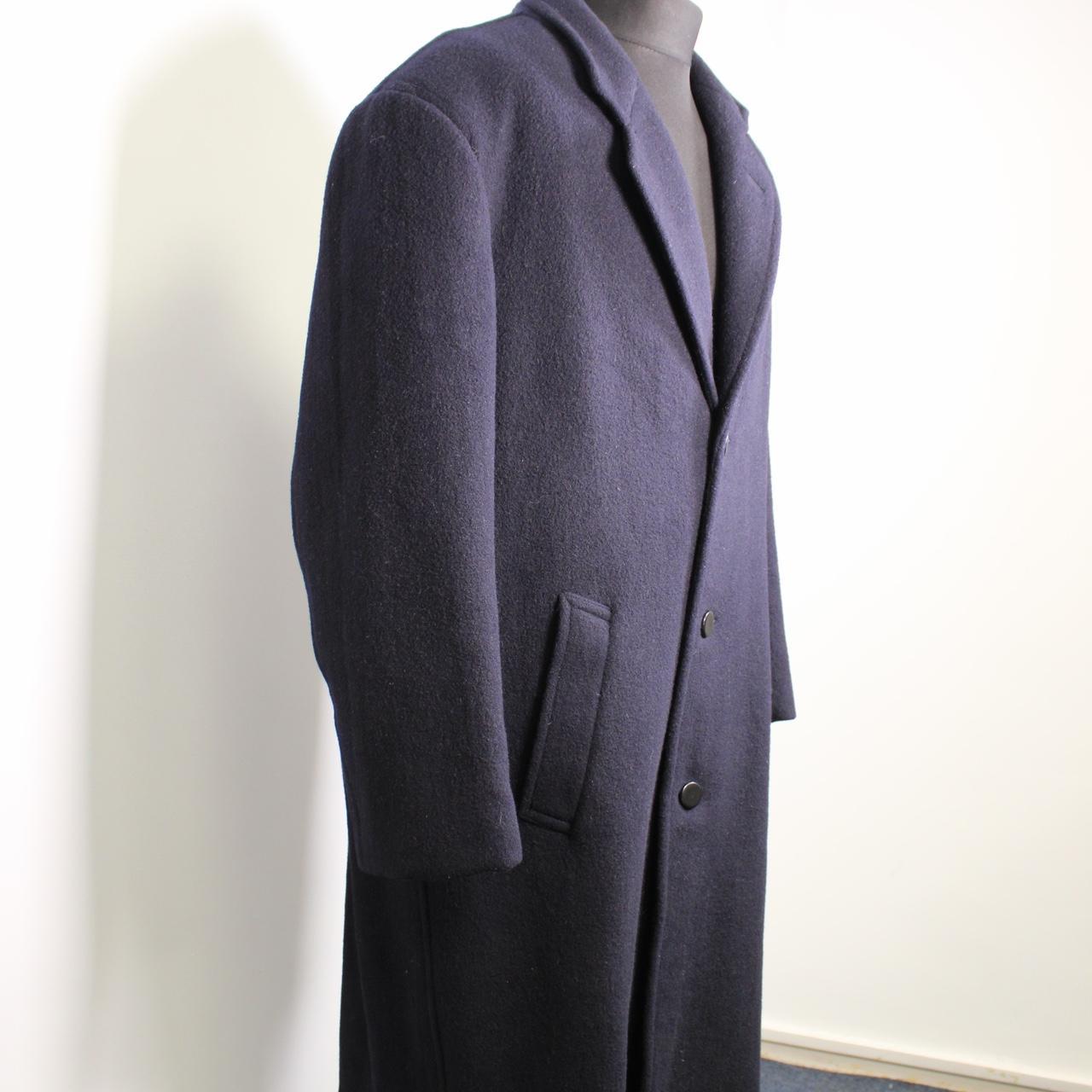 Comme des Garçons Men's Navy Coat | Depop