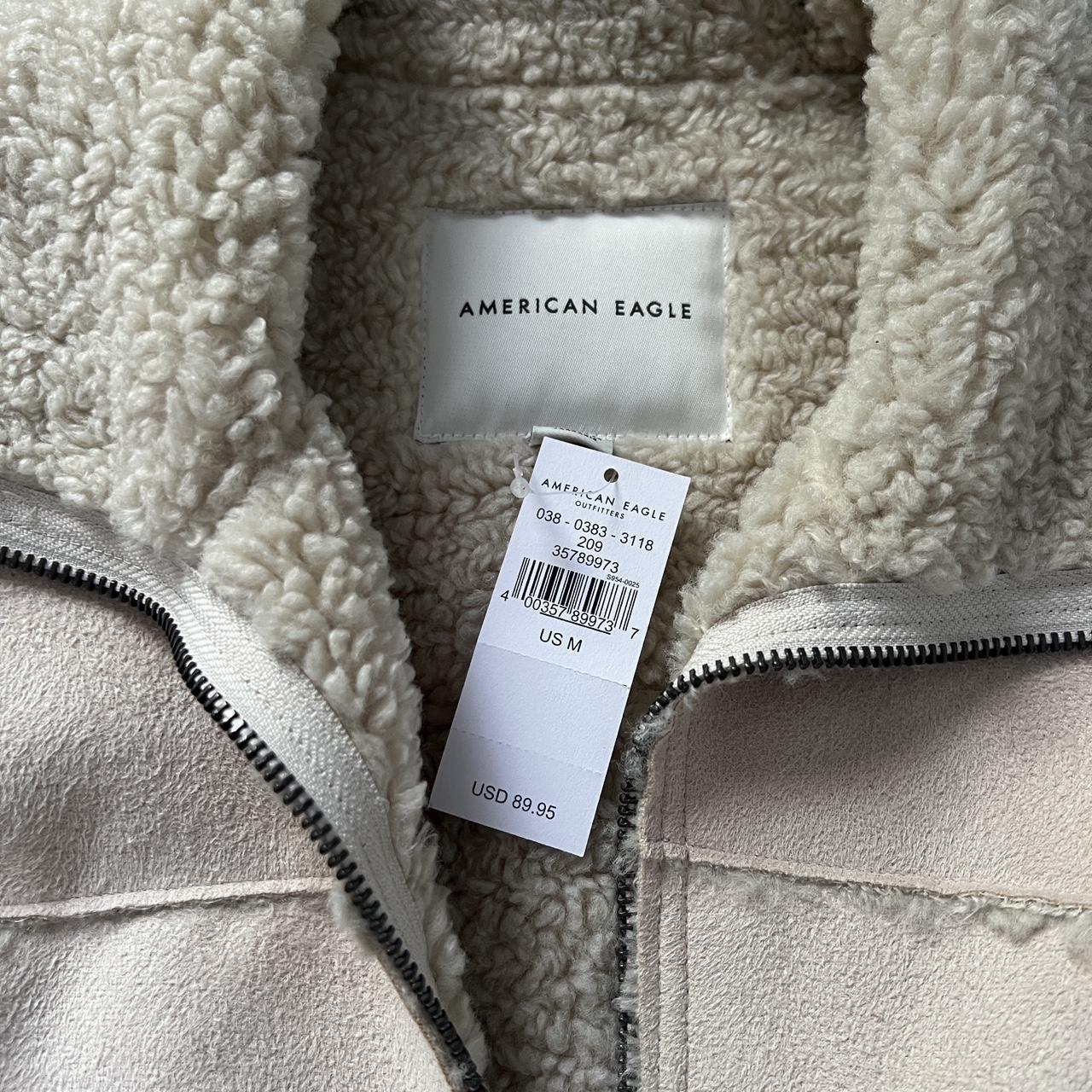 American eagle shearling cropped jacket new with Depop