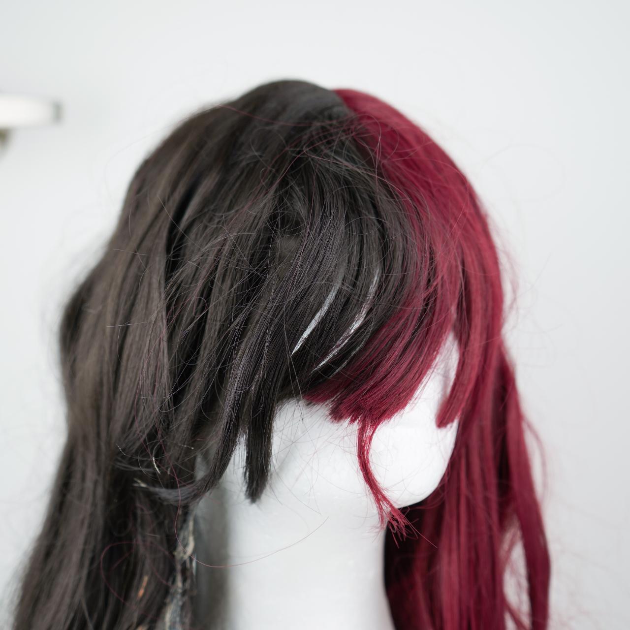 black and dark red ombre hair