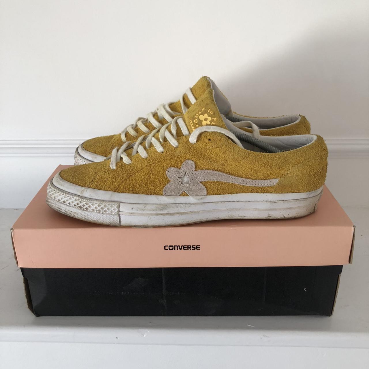 golf le fleur converse golf wang yellow trainers... - Depop