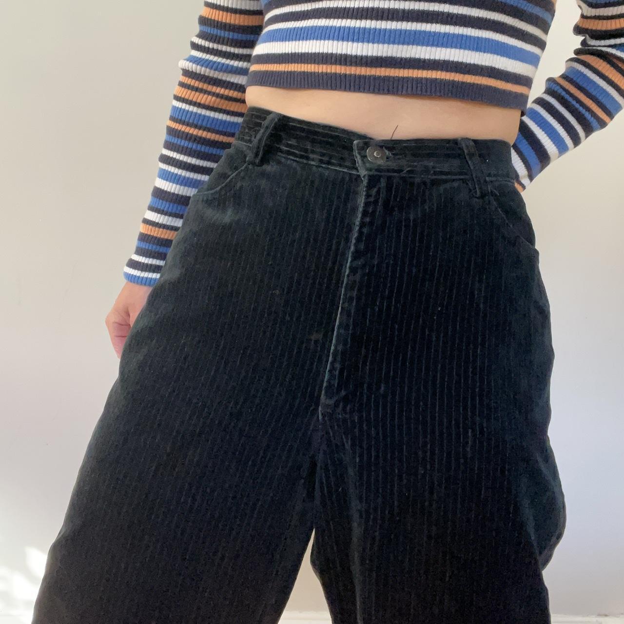 90s vintage high waist jeans with velvet bottoms