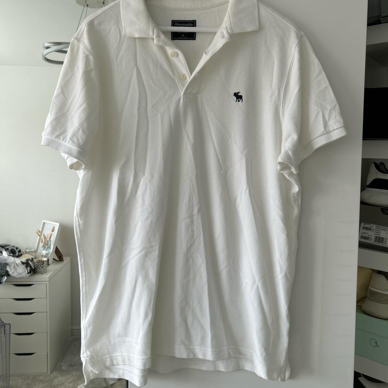 Men’s Abercrombie and fitch polo white - Depop