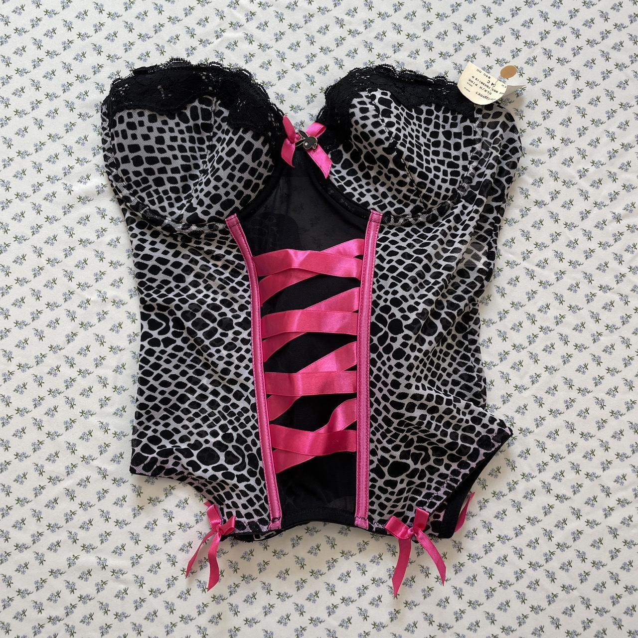 nwt playboy corset top deadstock nwt playboy black... - Depop