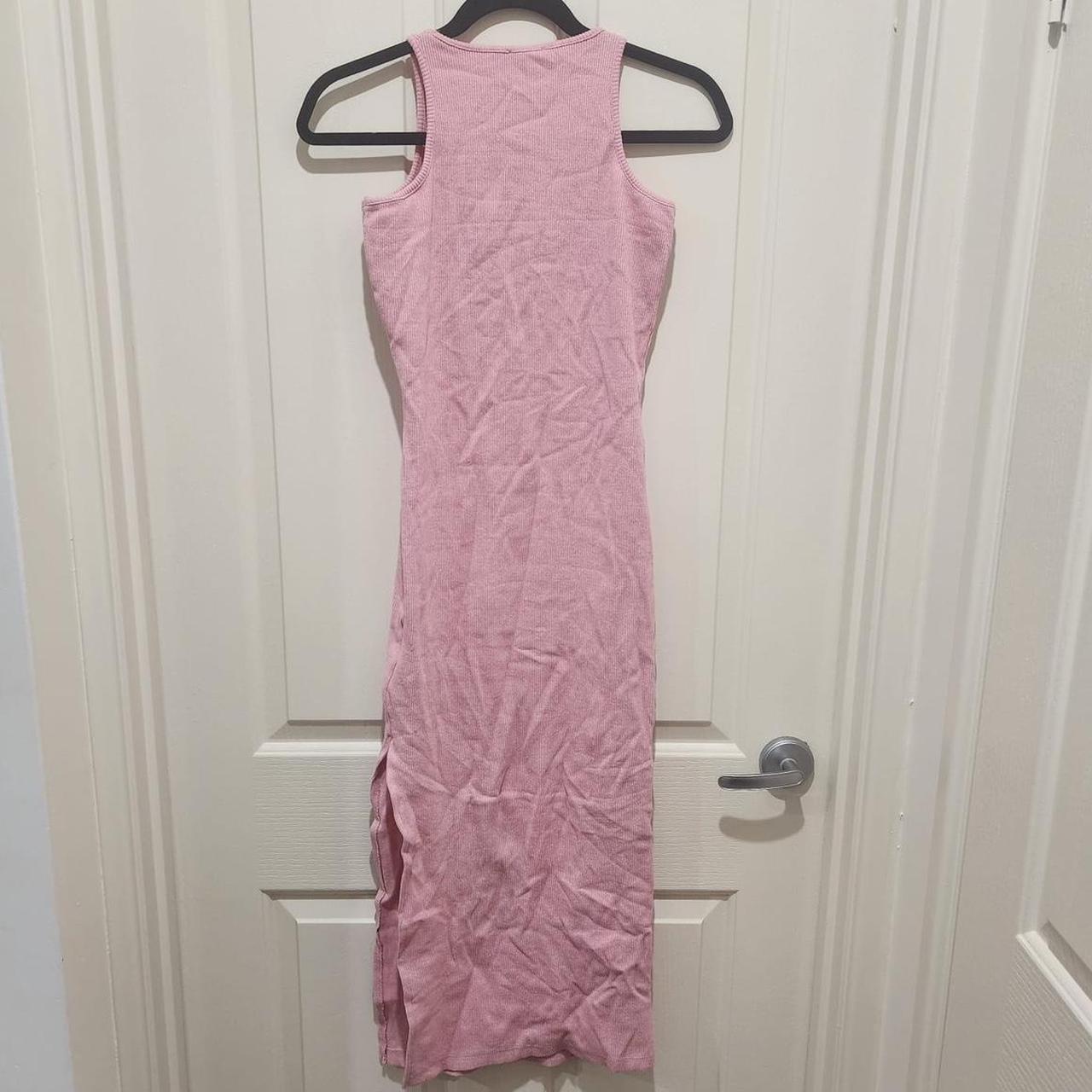 Nasty Gal Ribbed Racer Back Bodycon Midi Dress... | Depop