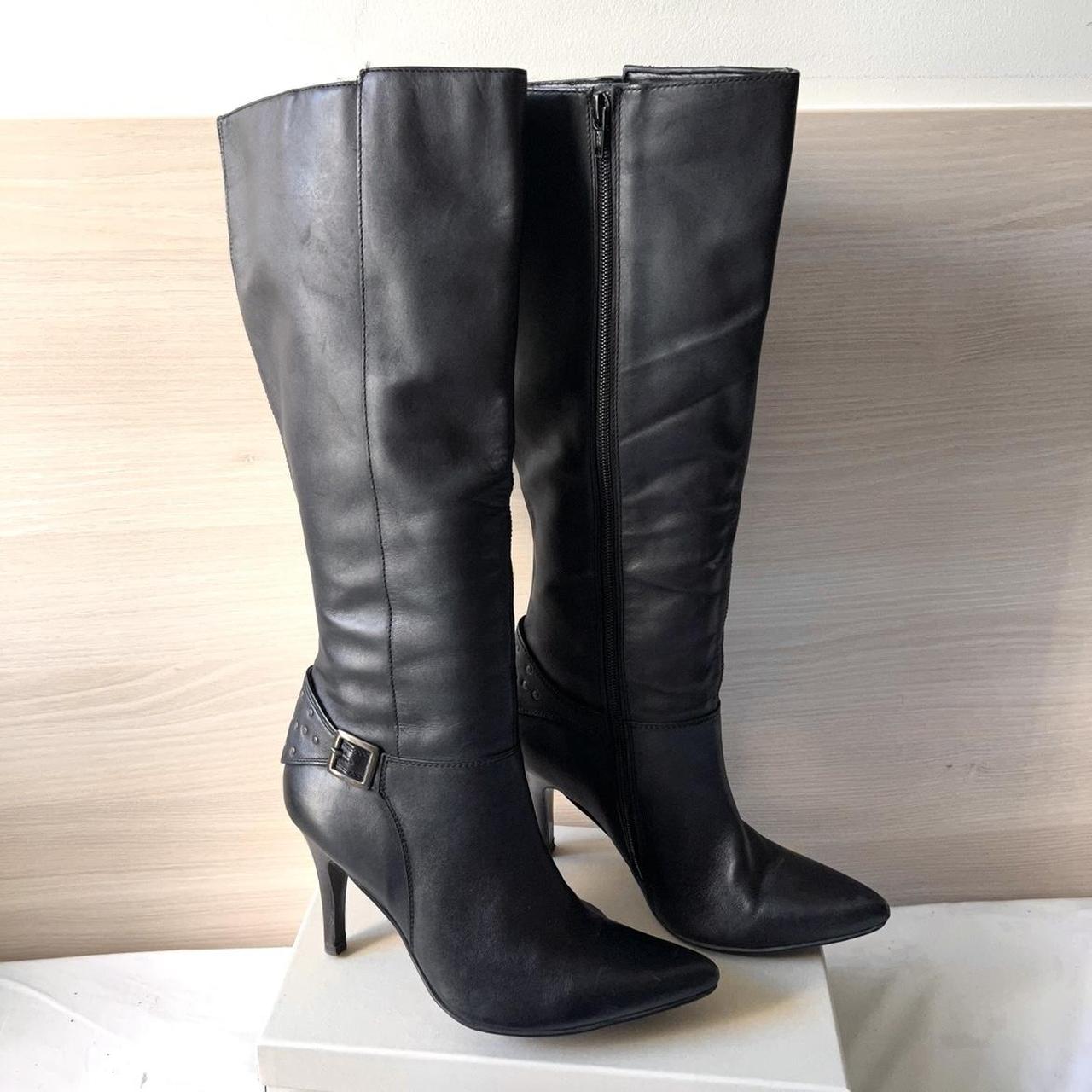 Faith black patent clearance boots