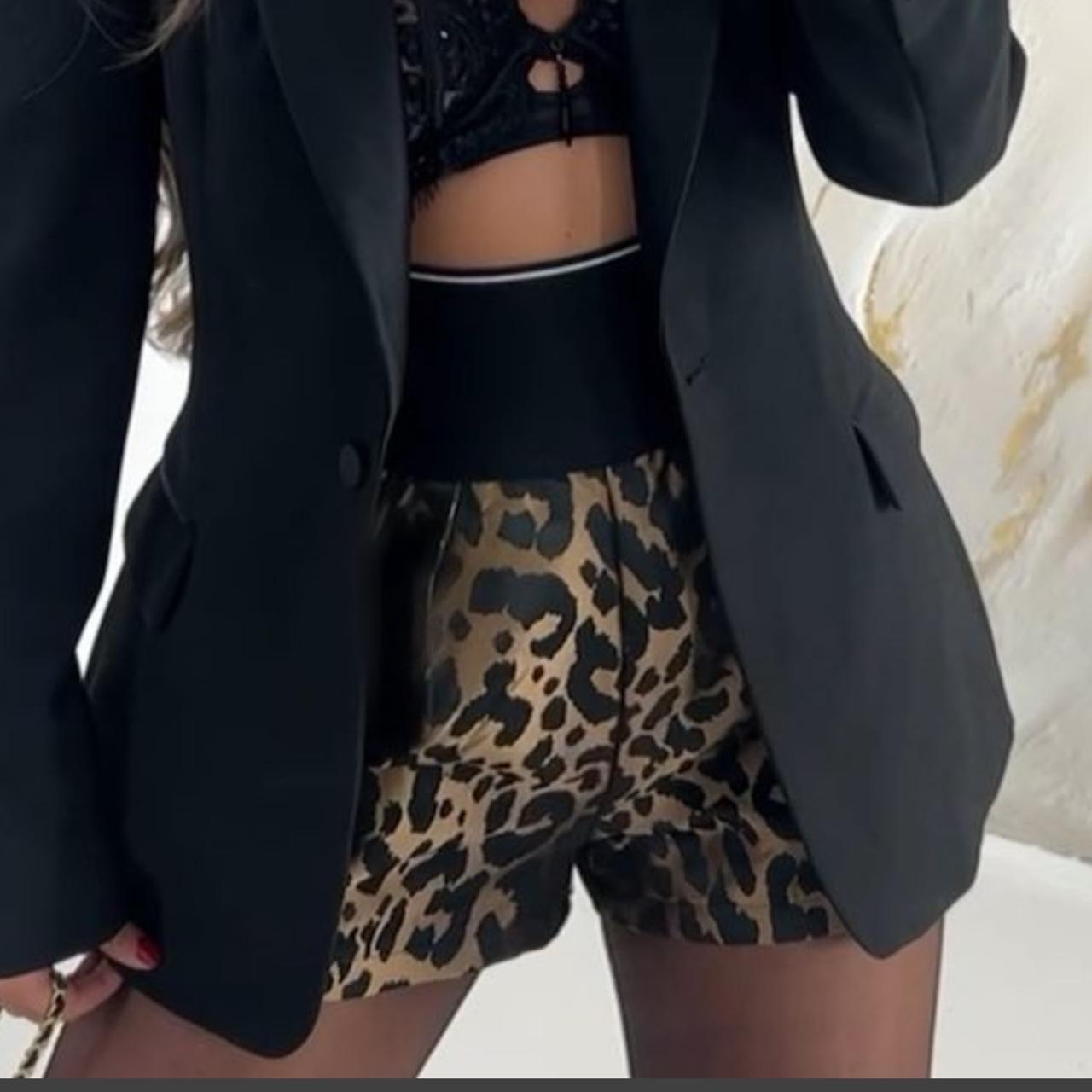 Gypsabella leopard print shorts - size large fit a... - Depop
