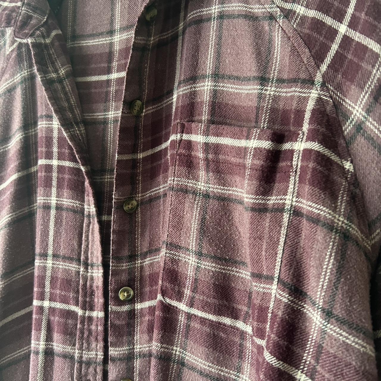 Ae Oversized Plaid Flannel Shirt Women's Brown XXS