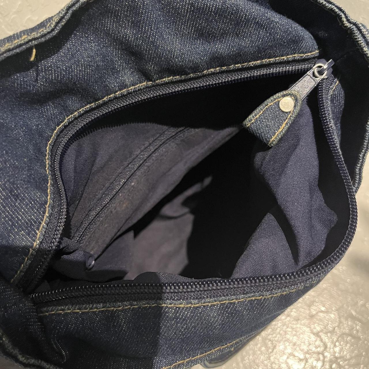 Small grey and navy skinny tote bag. Super cute - Depop