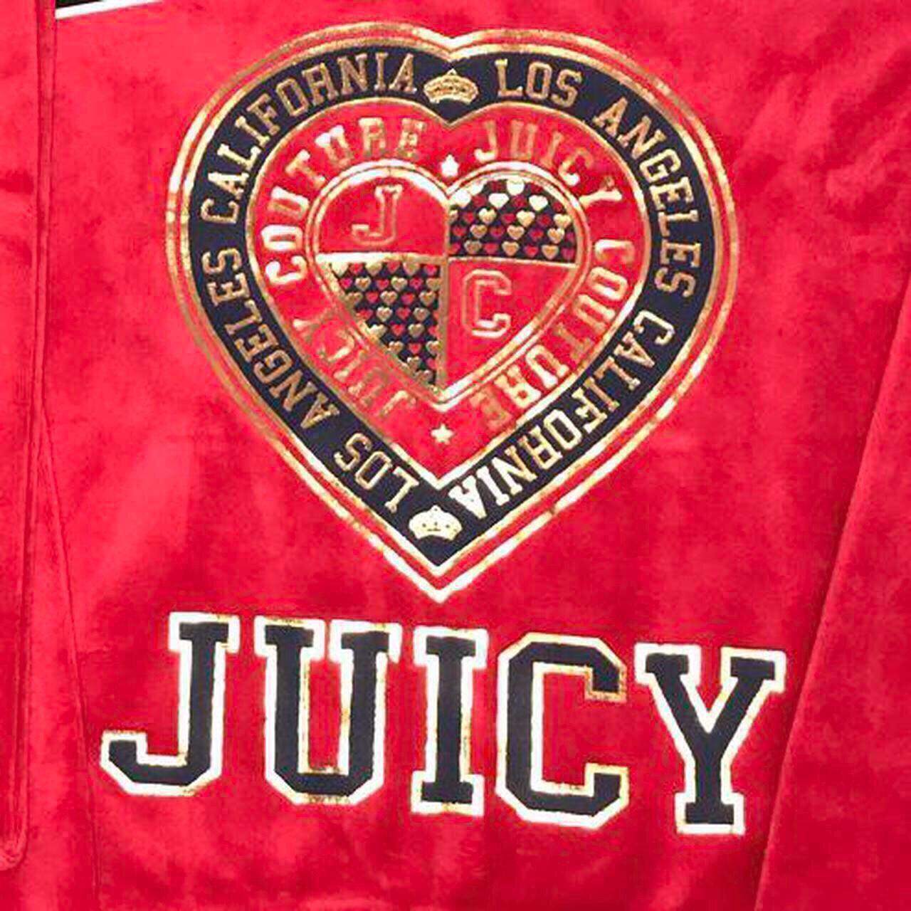Juicy couture red cuffed tracksuit in soft velour... - Depop