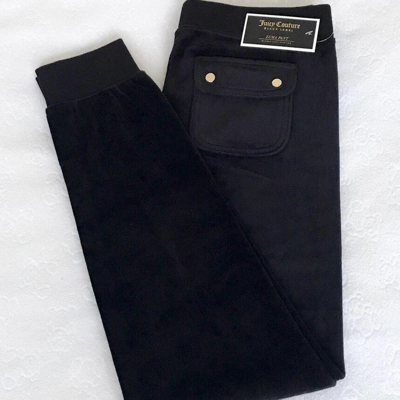 Juicy couture black cuffed tracksuit in velour 100... Depop