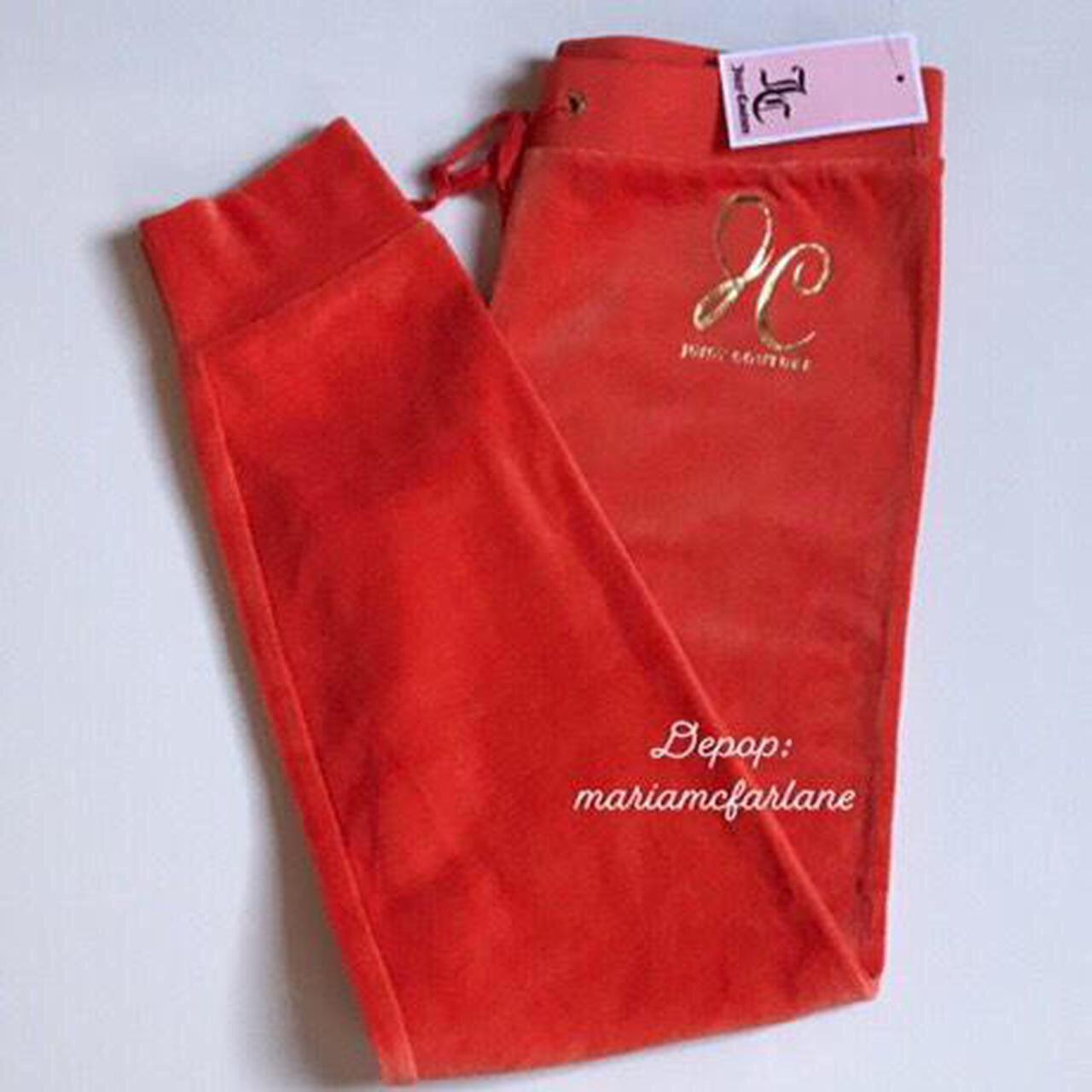 Juicy couture bright orange tracksuit cuffed pants... Depop