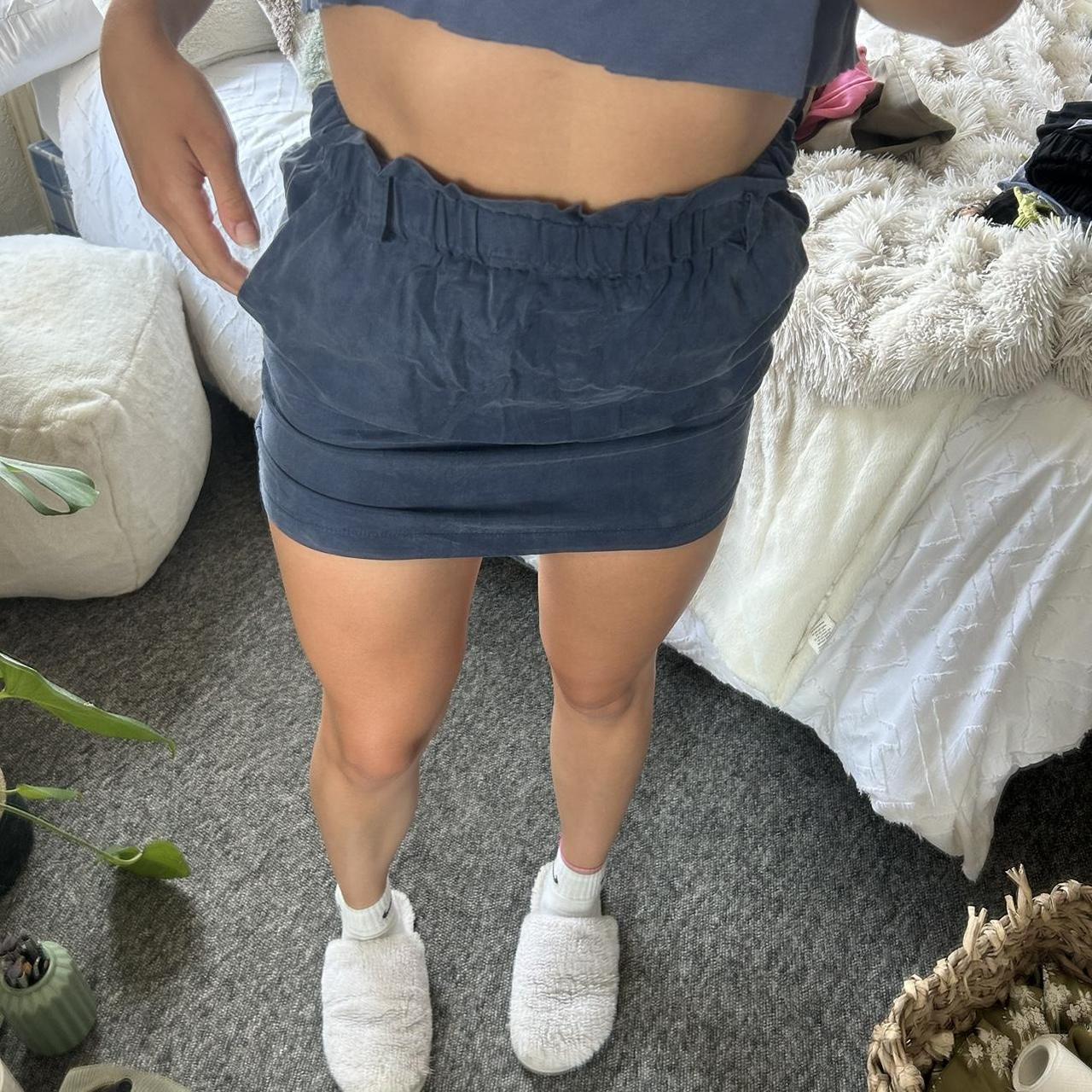 Topshop Womens Size 10 Denim Blue Skirt (Regular)