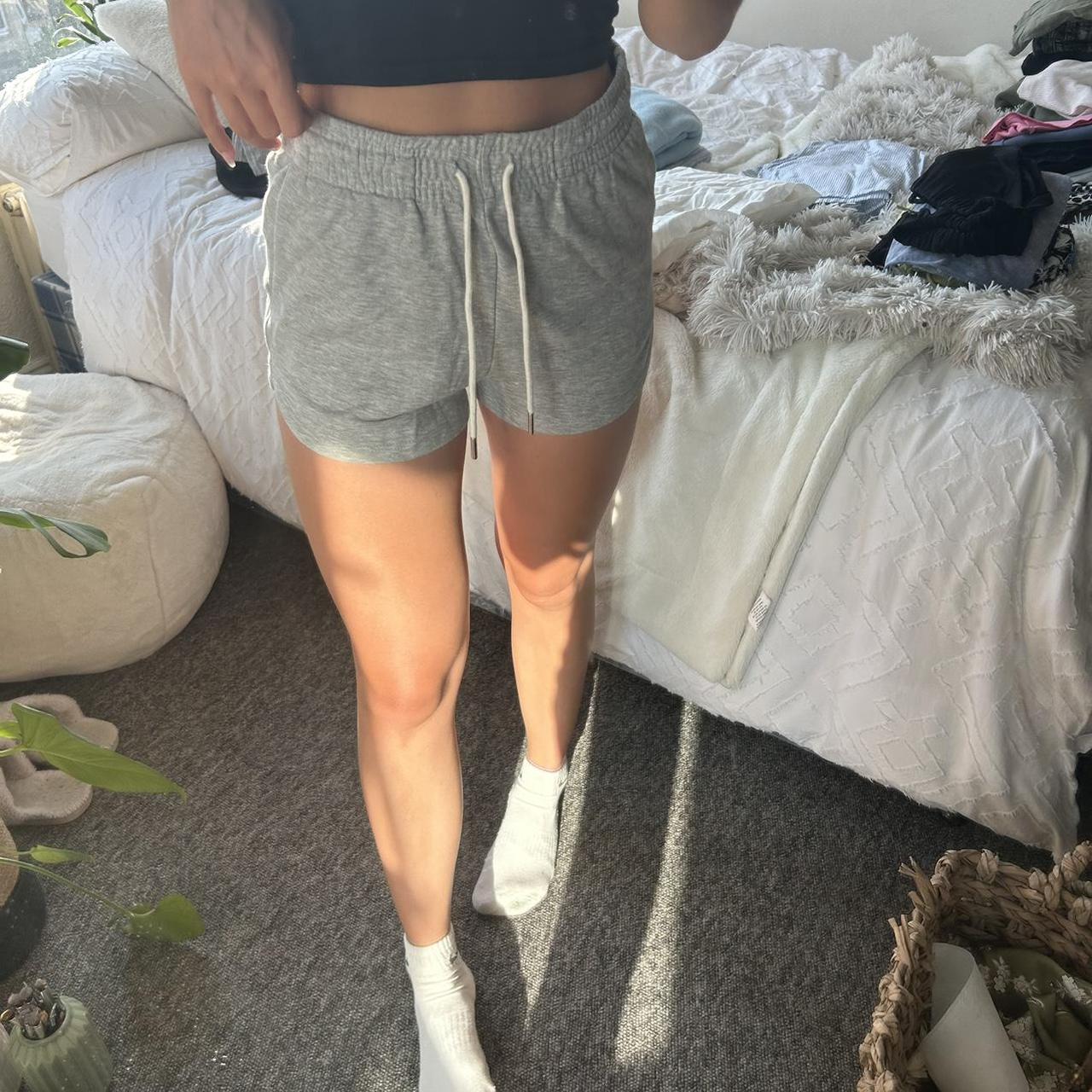 H&M Running Shorts With Drawstring Waist In Grey,... Depop