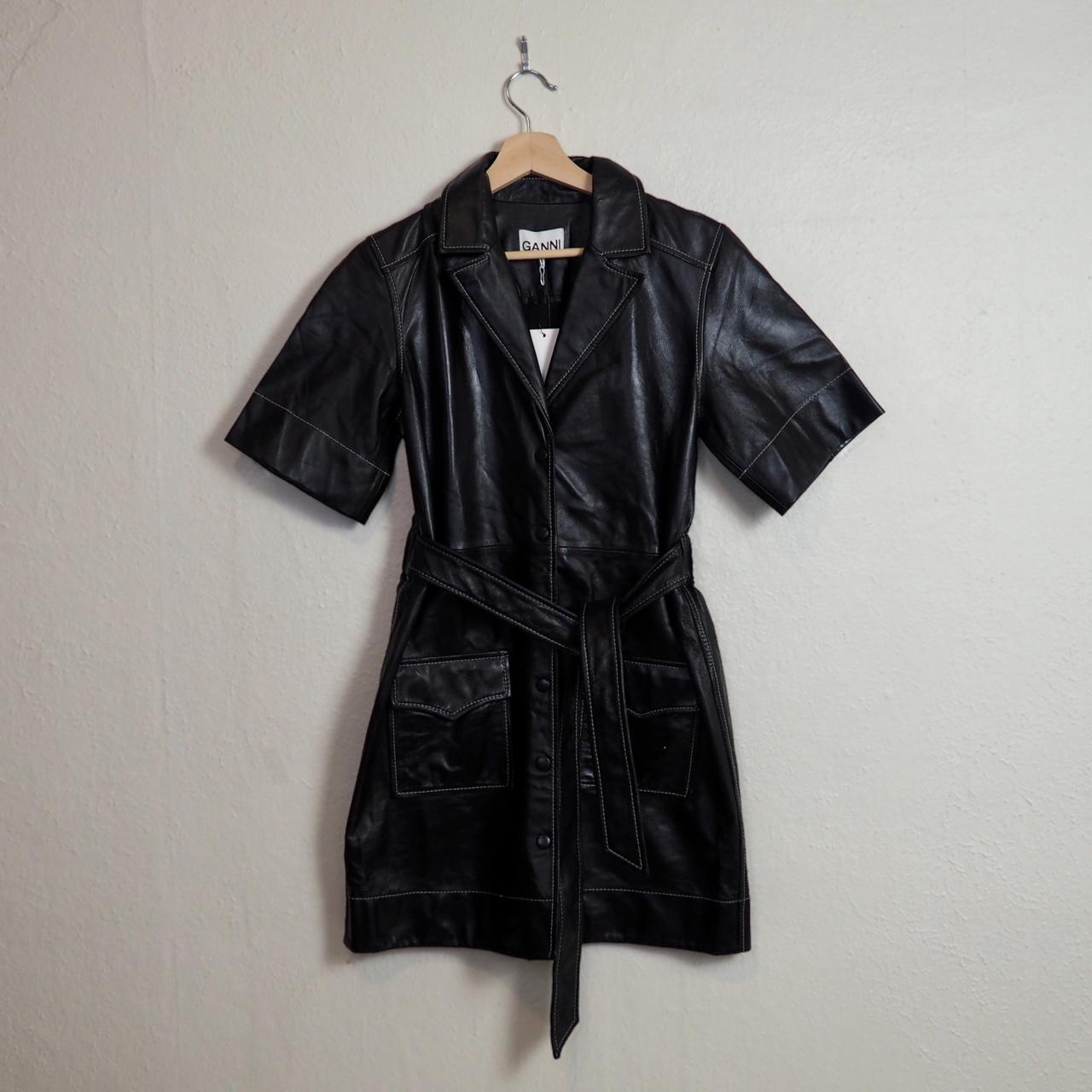 Ganni Women's Black Dress | Depop