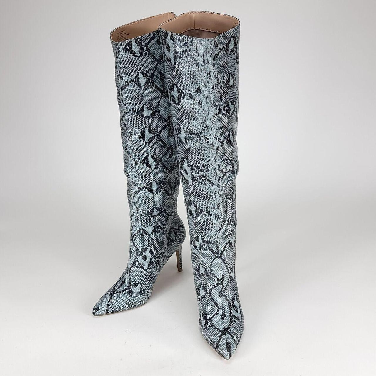 Steve Madden Blue Snake Thigh High Boots Size